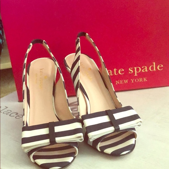 kate spade Shoes - Kate spade striped bow heels